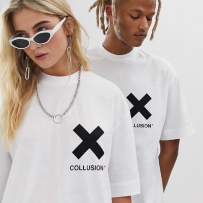 Collusion White Tee Short